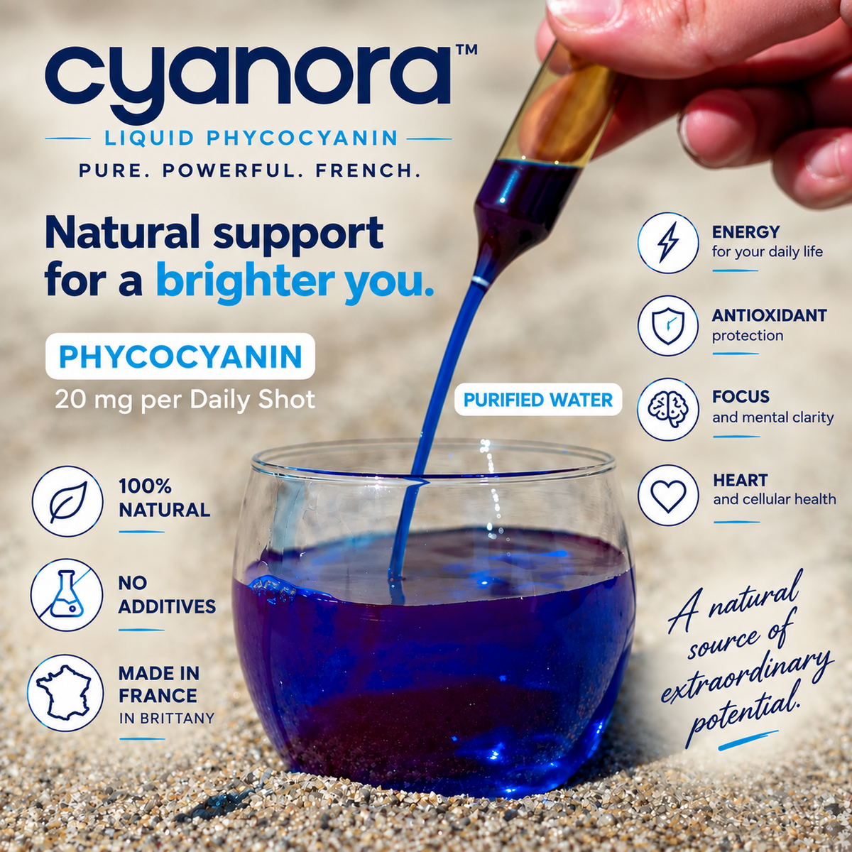 Cyanora Liquid Phycocyanin — 15 Daily Shots
