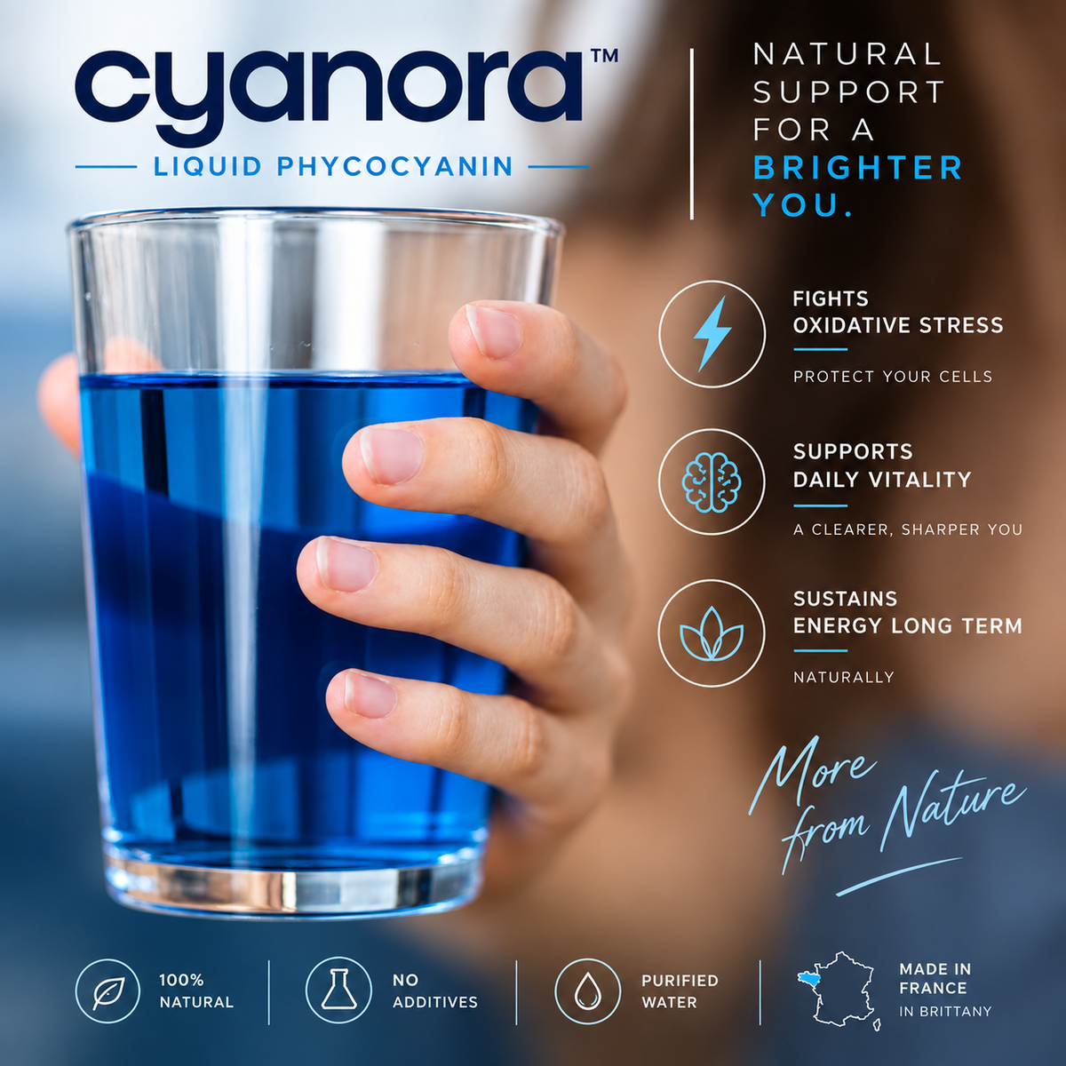 Cyanora Liquid Phycocyanin — 15 Daily Shots